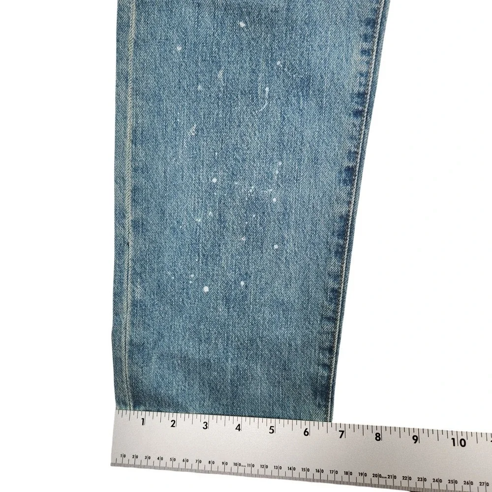 Polo Ralph Lauren Distressed Paint Splatter Ripped Denim Jeans 32x31‎ Button Fly